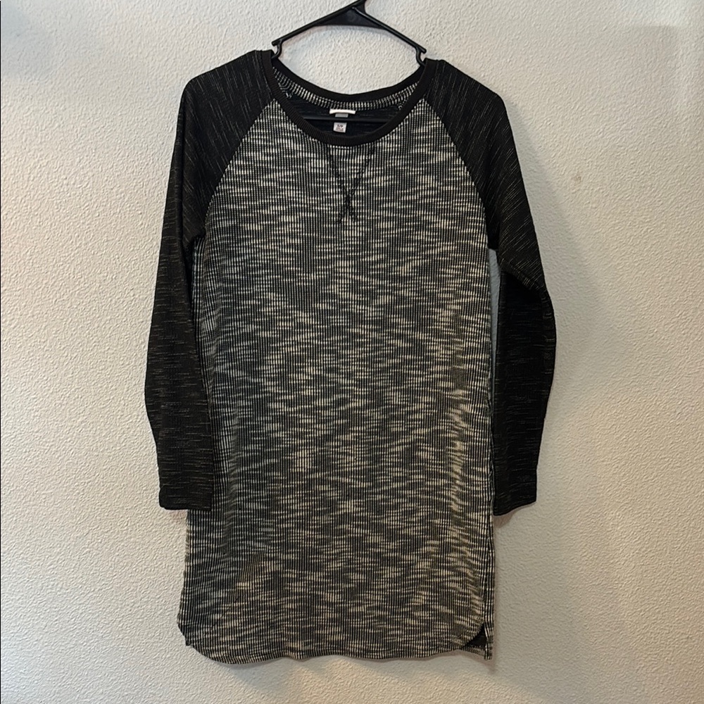 Merona Black and White Knit Sweater Dress with Pockets